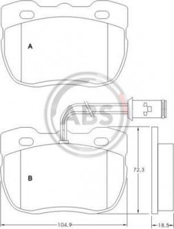 Колодки дискового тормоза A.B.S. 36696/1 (фото 1)