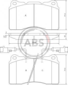 Колодки дискового тормоза A.B.S. 37106