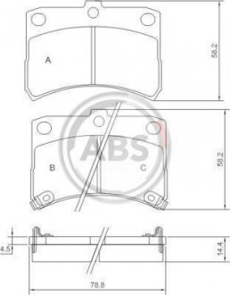 Колодки тормозные передние дисковые A.B.S. 37168