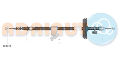 Трос ручного гальма правий CRUZE 1.7 TD 12- ADRIAUTO 06.0229