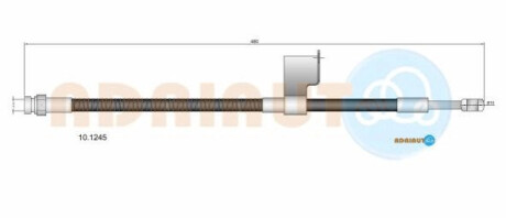 Шланг гальмівний передн.прав.Getz 02- ADRIAUTO 10.1245 (фото 1)