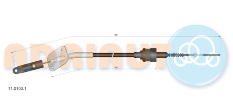 Трос зчеплення Fiorino -DS 10/95- (690/235) ADRIAUTO 11.0103.1