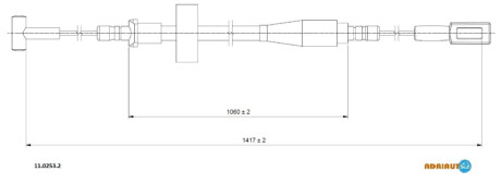 Трос ручного гальма DAILY IV 06- ADRIAUTO 11.0253.2