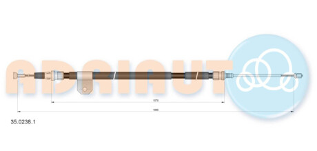 Тросик стояночного тормоза ADRIAUTO 35.0238.1