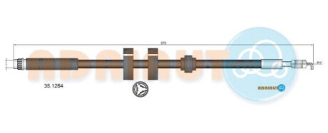 Шланг гальм. передн. PEUGEOT 607 -10 ADRIAUTO 35.1284