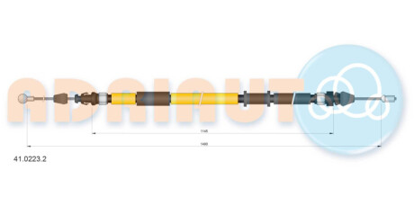 Трос ручного гальма задн. прав./лів. Master 2,3 10- (1490mm) ADRIAUTO 4102232