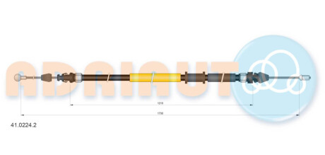 Трос ручного гальма задн. прав./лів. Master 2,3 10- (1730mm) ADRIAUTO 4102242