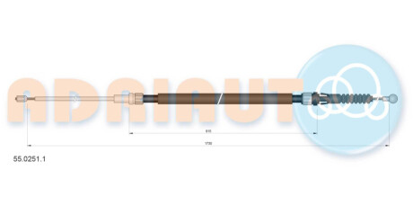 Трос ручного гальма VW PASSAT(ое 561609721A) ADRIAUTO 55.0251.1