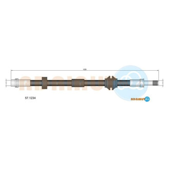 Шланг гальм. передн. C70/S40/V50 04- (15&quot; диск) ADRIAUTO 57.1234