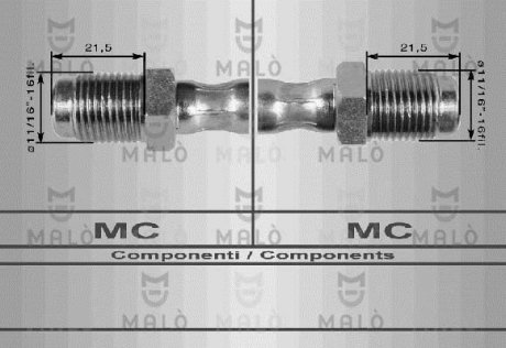 Тормозной шланг FIAT/IVECO/LANCIA 470 мм AKRON-MALO 8001 (фото 1)