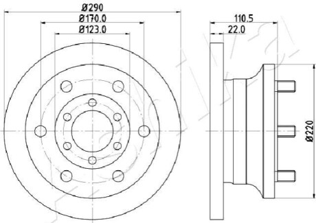 ДИСК ГАЛЬМУВНИЙ ПЕРЕДНИЙ 290X22 P ASHIKA 60-00-0256