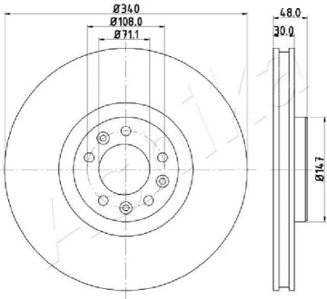 ПЕРЕДНИЙ ГАЛЬМУВАЛЬНИЙ ДИСК 340X30 V ASHIKA 60-00-0611