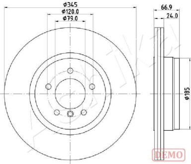 Диск гальмівний (задній) BMW X3 (E83) 03-11 (320x22) PRO ASHIKA 61-00-0126C