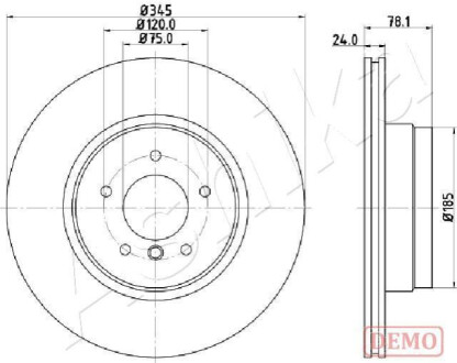 Диск гальмівний ASHIKA 61-00-0132C