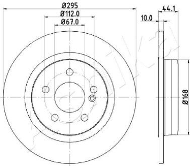 ЗАДНІЙ ГАЛЬМУВАЛЬНИЙ ДИСК 295X10 P ASHIKA 61-00-0503