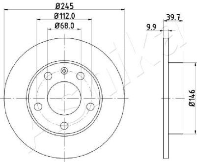 ЗАДНІЙ ГАЛЬМУВАЛЬНИЙ ДИСК 245X10 P ASHIKA 61-00-0929