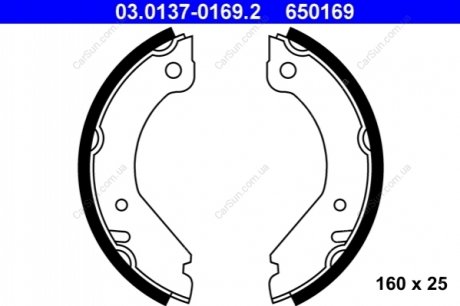 Комплект тормозных колодок, стояночная тормозная система ATE 03.0137-0169.2