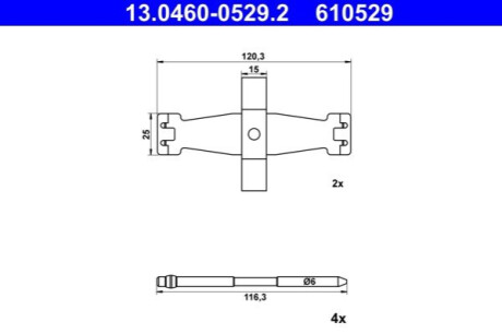 Планка супорта (переднього) прижимна (к-кт) Tesla Model 3 17- ATE 13046005292