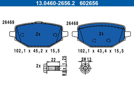 KLOCKI HAM TYL ATE 13.0460-2656.2