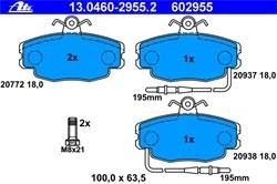 Комплект тормозных колодок, дисковый тормоз ATE 13046029552