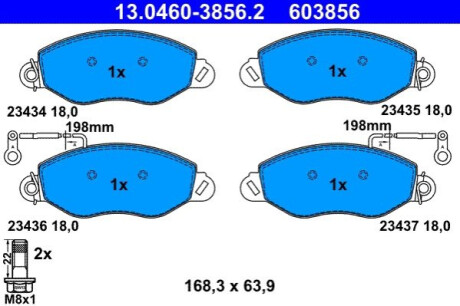 ГАЛЬМІВНІ КОЛОДКИ. NISSAN P. CABSTAR 2.3-3.0 DT 92-04 ATE 13.0460-3856.2