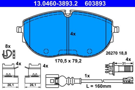 KLOCKI HAM. VW P. MULTIVAN 2,0 TDI 19- ATE 13.0460-3893.2