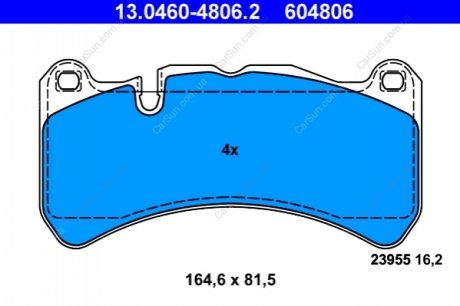 Комплект тормозных колодок, дисковый тормоз ATE 13.0460-4806.2 (фото 1)