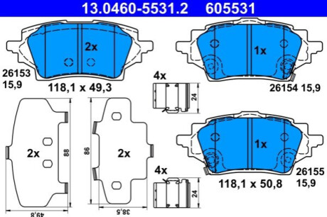 KLOCKI HAM TYL ATE 13.0460-5531.2