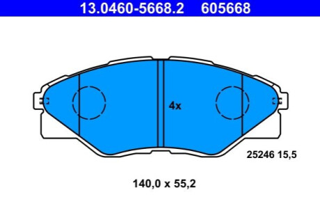 KLOCKI HAM. TOYOTA P. HI-LUX 2,5 D-4D 08-15 ATE 13.0460-5668.2