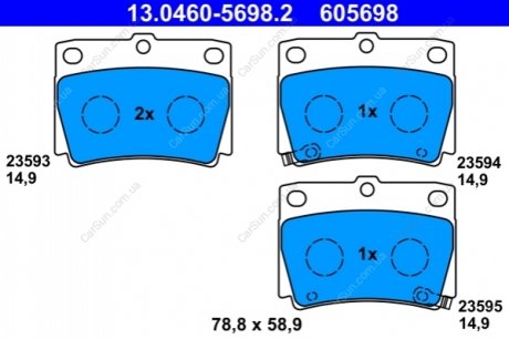 KLOCKI HAM. MITSUBISHI T. PAJERO SPORT 2,5 TD/3,0 V6 98- ATE 13.0460-5698.2