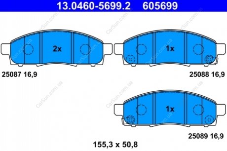 KLOCKI HAM. NISSAN P. NV200 1,5 DCI/1,6 16V 10- ATE 13.0460-5699.2