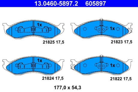 Колодки дискового тормоза ATE 13.0460-5897.2