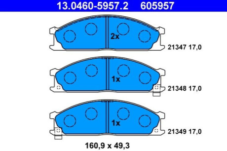 KLOCKI HAM.PRZOD NISSAN PICK-UP 98- ATE 13.0460-5957.2