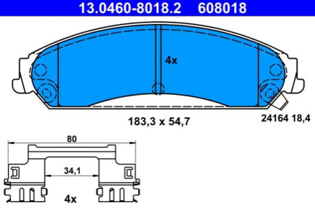 KLOCKI HAM.PRZOD ATE 13.0460-8018.2