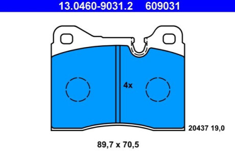 Колодки дискового тормоза ATE 13.0460-9031.2