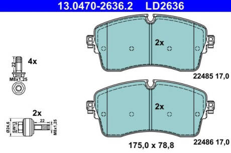 KLOCKI HAM. LAND ROVER P. DISCOVERY/RANGE ROVER 1,5-3,0 4X4 12- CERAMIC ATE 13.0470-2636.2