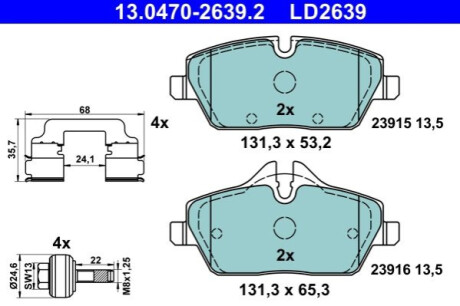 KLOCKI HAM. BMW P. I3 ELECTRIC 13- CERAMIC ATE 13.0470-2639.2