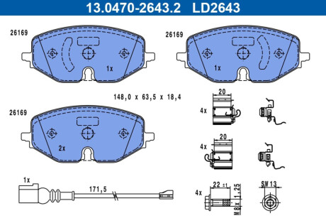 KLOCKI HAM PRZOD CERAMIC ATE 13.0470-2643.2