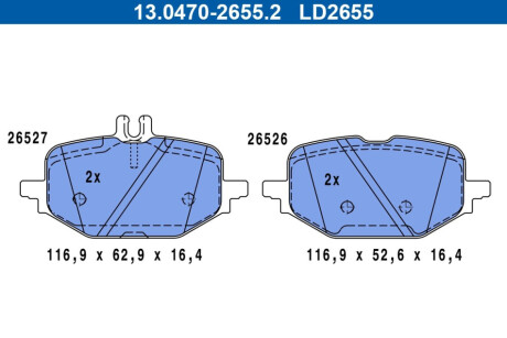 KLOCKI HAM TYL CERAMIC ATE 13.0470-2655.2