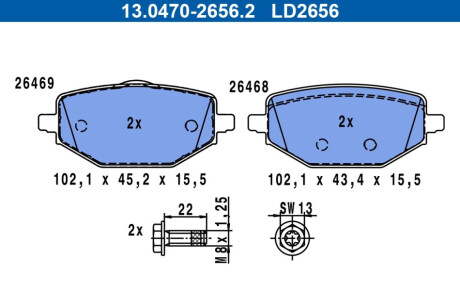 KLOCKI HAM TYL CERAMIC ATE 13.0470-2656.2