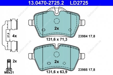 KLOCKI HAM.CERAMIC PRZOD MINI COOPER S ATE 13.0470-2725.2