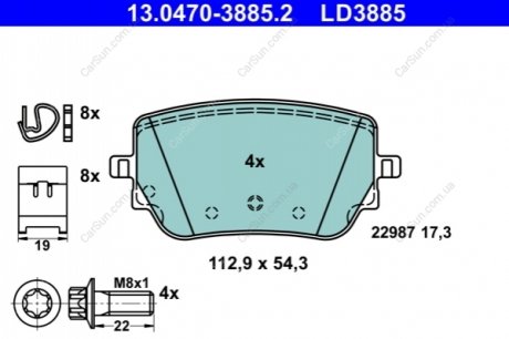 KLOCKI HAM.CERAMIC TYL ATE 13.0470-3885.2