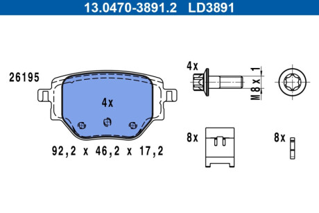 KLOCKI HAM TYL CERAMIC ATE 13.0470-3891.2