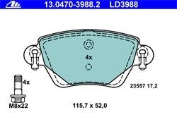Комплект тормозных колодок, дисковый тормоз ATE 13.0470-3988.2 (фото 1)