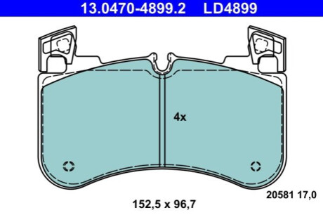 KLOCKI HAM. LAND ROVER P. DEFENDER/DISCOVERY/RANGE ROVER 2,0-3,0 4X4 12- CERAMIC ATE 13.0470-4899.2