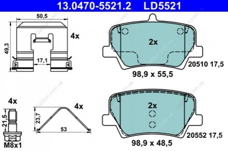 KLOCKI HAM. VOLVO T. XC40 1,5-2,0 17- CERAMIC ATE 13.0470-5521.2