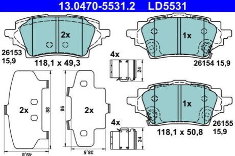 KLOCKI HAM TYL CERAMIC ATE 13.0470-5531.2