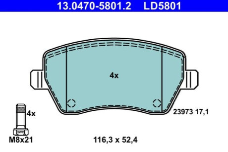 KLOCKI HAM. NISSAN P. MICRA 1,0-1,6 03-10 CERAMIC ATE 13.0470-5801.2