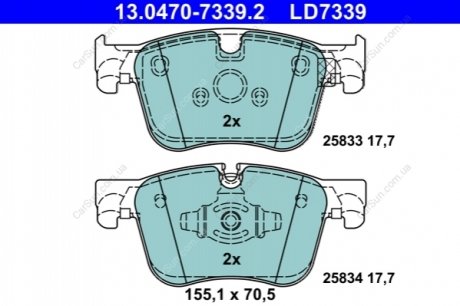 KLOCKI HAM.CERAMIC PRZOD 304MM ATE 13.0470-7339.2