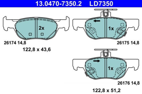 KLOCKI HAM. MAZDA T. 3/CX-30 1,5-2,0 18- CERAMIC ATE 13.0470-7350.2